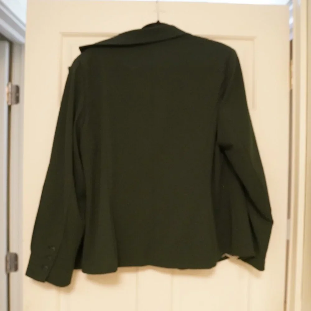 41 Hawthorn Dark Green Open Front Blazer 2X Striped Lining Career Jacket - Picture 4 of 4